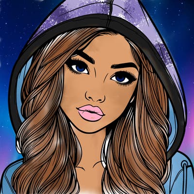 realistic beautiful girl with a hood on