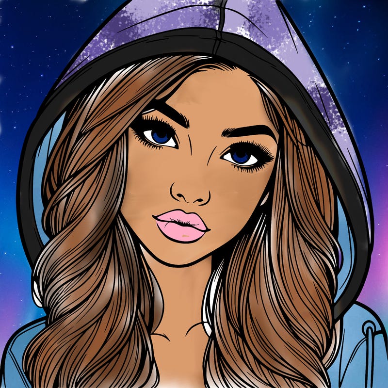 realistic beautiful girl with a hood on