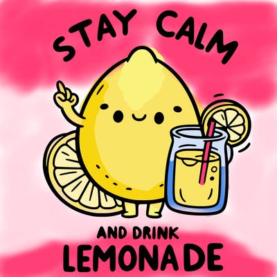 stay calm and drink lemonade