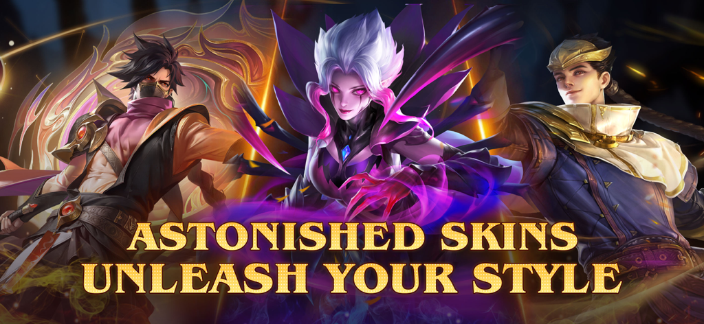 Heroes Evolved - Tre skin leggendarie per i personaggi in Heroes Evolved con il testo Scatena il tuo stile.