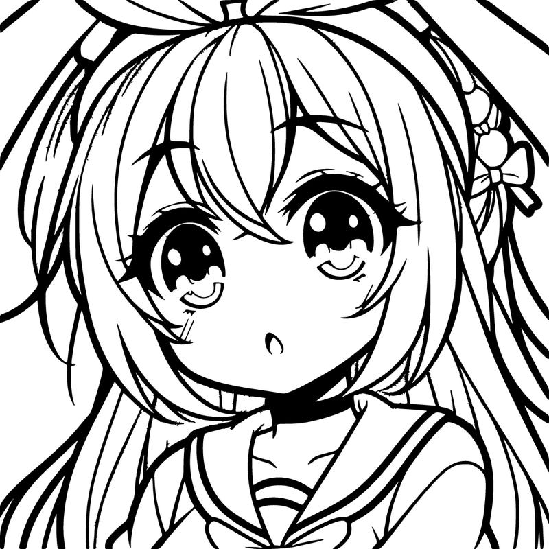 cute anime girl with bunny ears