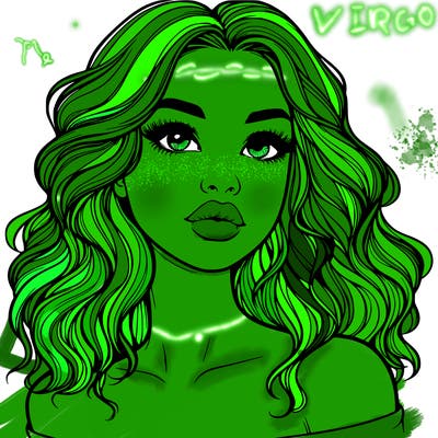 realistic girl with wavy hair and lips