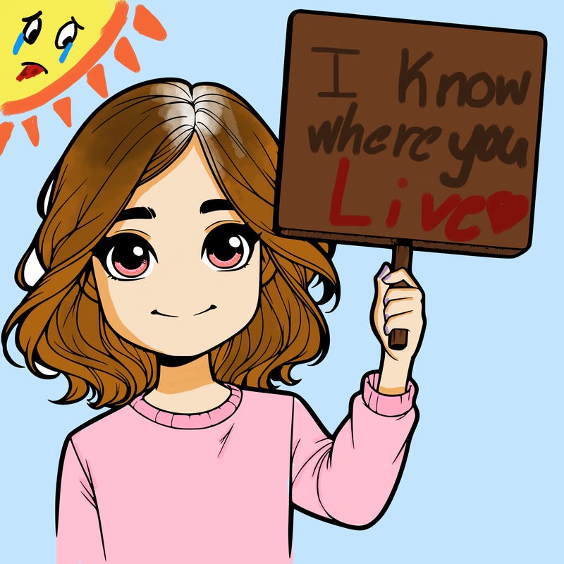 realistic girl holding up a sign