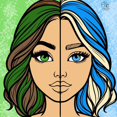 realistic girl split half