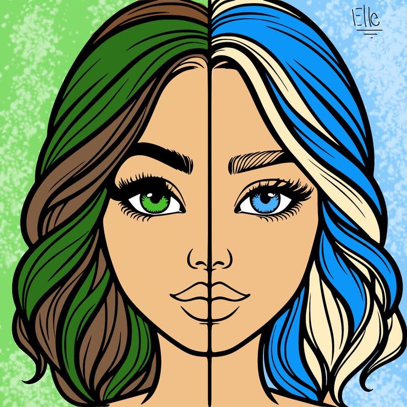 realistic girl split half