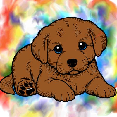 a cute realistic puppy