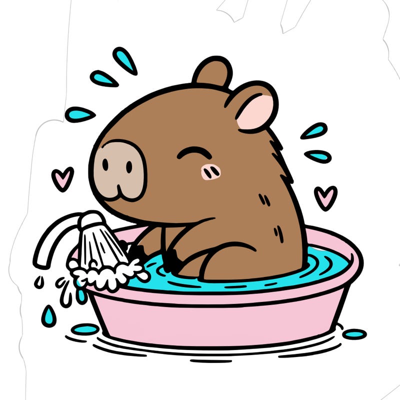 capybara taking a bath