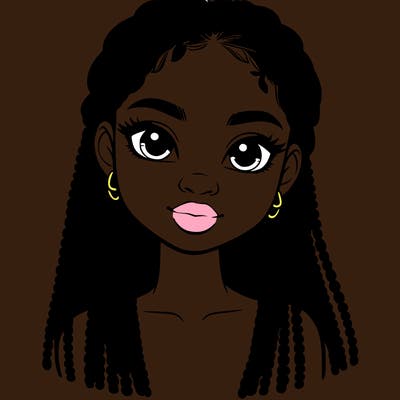 a realistic black girl with braids