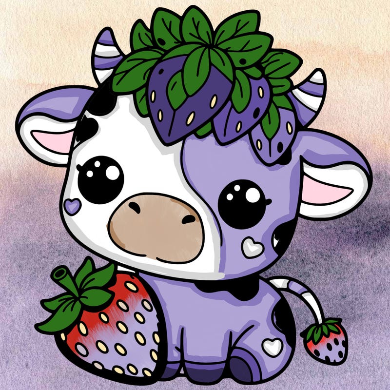 cute strawberry cow