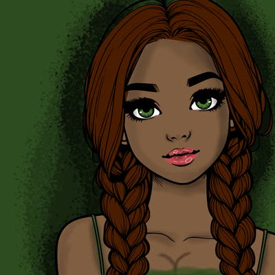 realistic girl with braids