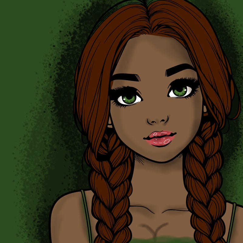 realistic girl with braids