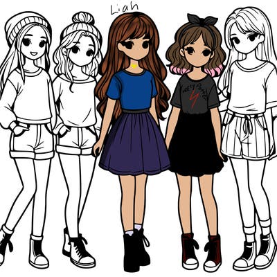 a group of five girls