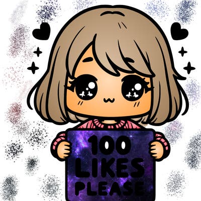 cute girl holding a sign saying 100 likes please