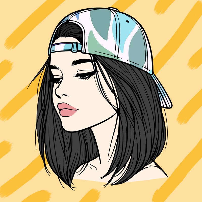 realistic  girl with a backwards hat