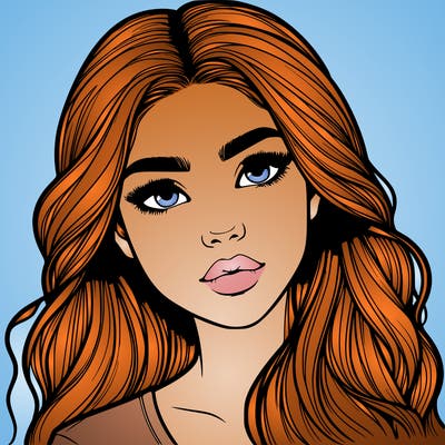 realistic teenage girl with pretty hair