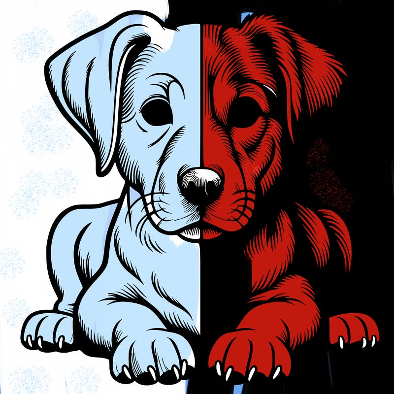 realistic dog split picture