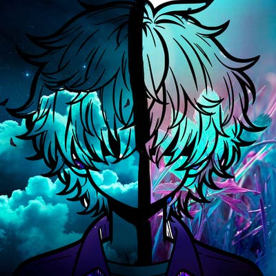 manga boy fluffy hair covering his eyes