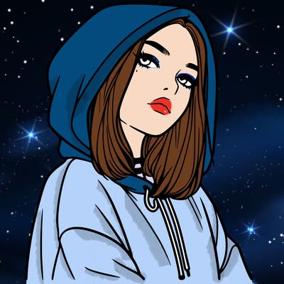 a realistic girl in a hoodie