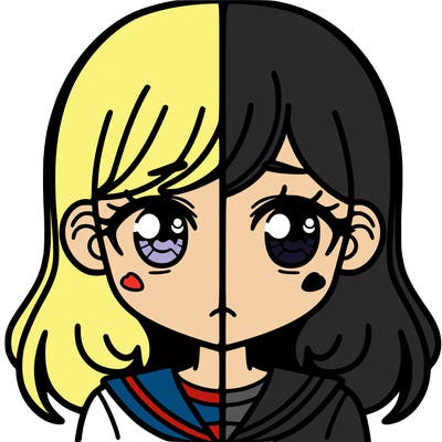 a split of a girl
