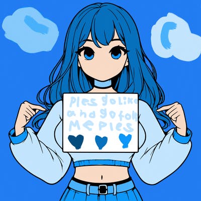 girl holding a blank sign in a long sleeve crop top