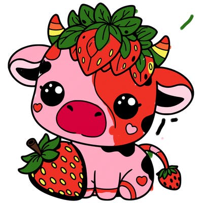 cute strawberry cow