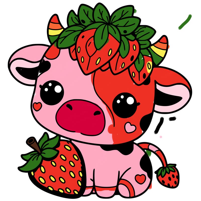 cute strawberry cow