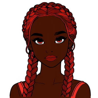 realistic girl with braids