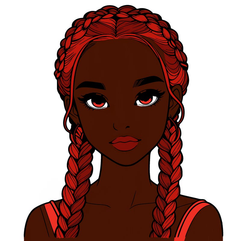 realistic girl with braids