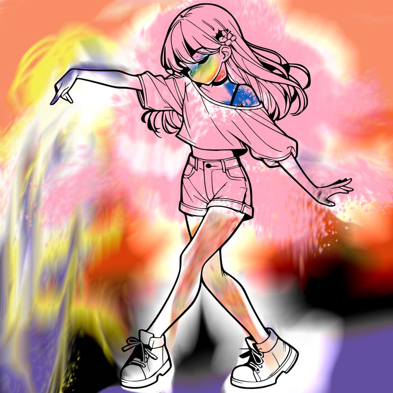 realistic girl danceing