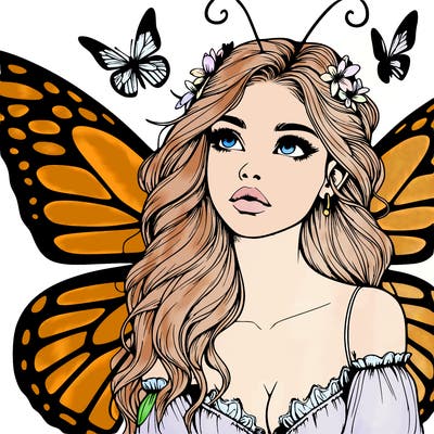butterfly fairy realistic girl