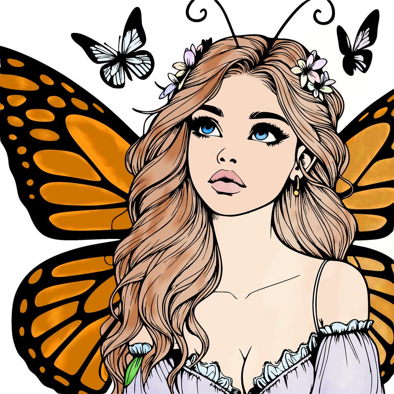 butterfly fairy realistic girl