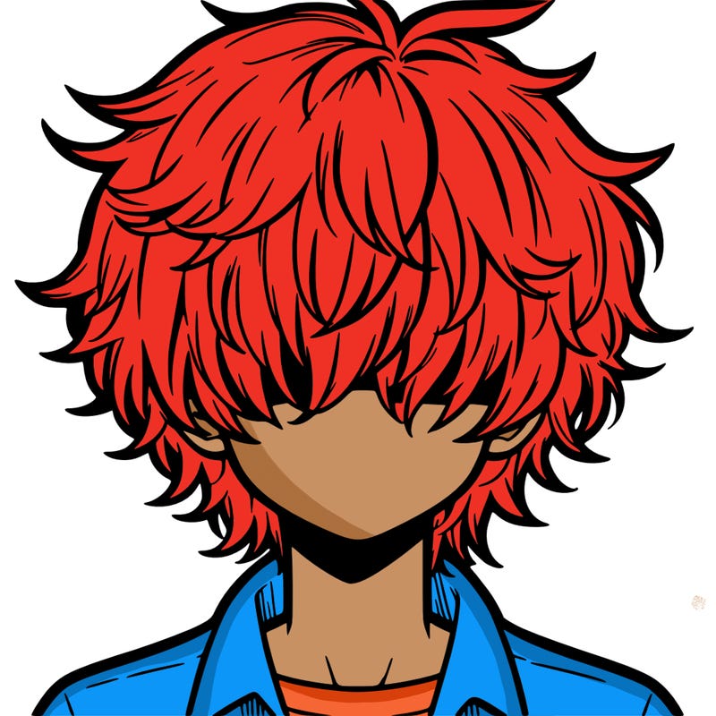 manga boy fluffy hair covering his eyes