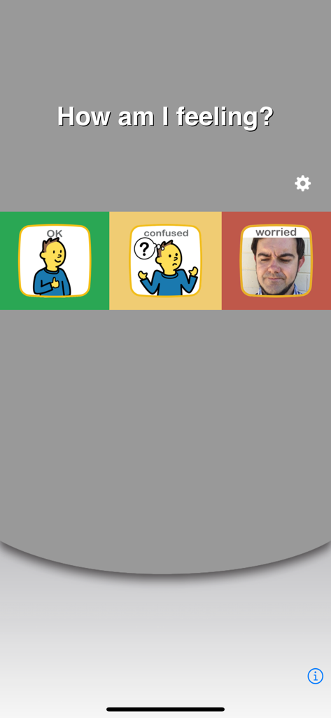 Choiceworks - Choiceworks app interface showing a feelings board with visual options for OK confused and worried