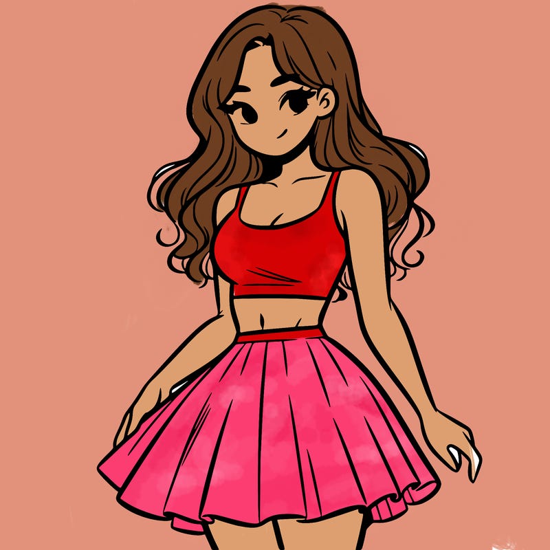 woman in a skirt and crop top