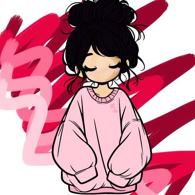 girl with baggy sweatshirt and messy bun