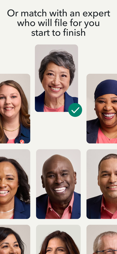 TurboTax: File Your Tax Return - Um grupo diversificado de especialistas fiscais profissionais disponíveis para declarar os seus impostos do início ao fim