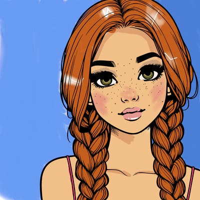 realistic girl with braids