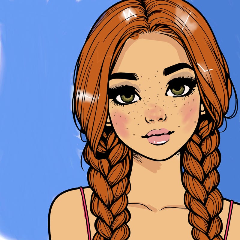 realistic girl with braids