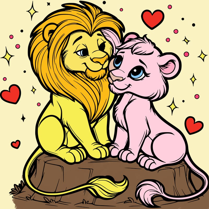 lion and lioness inlove