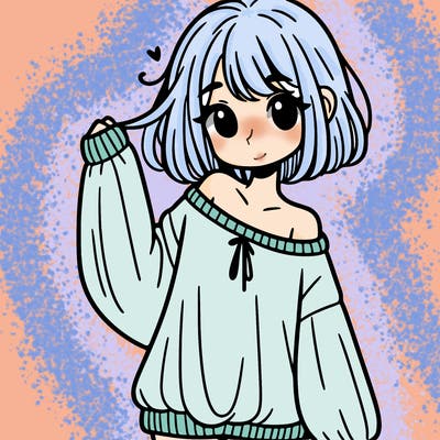 girl in baggy sweater hanging off her shoulder