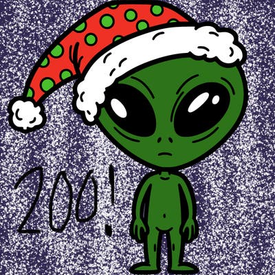 alien with santa hat