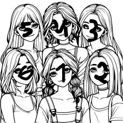 a group of girls realistic
