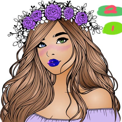realistic girl with flower crown