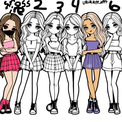 a group of girls realistic