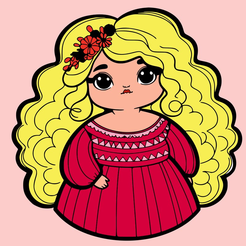 a plus size girl with big hair and big eyes