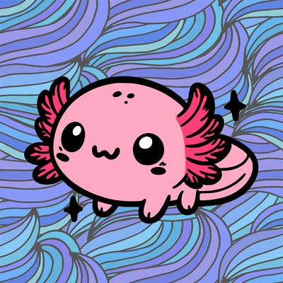 cute easy baby axolotl
