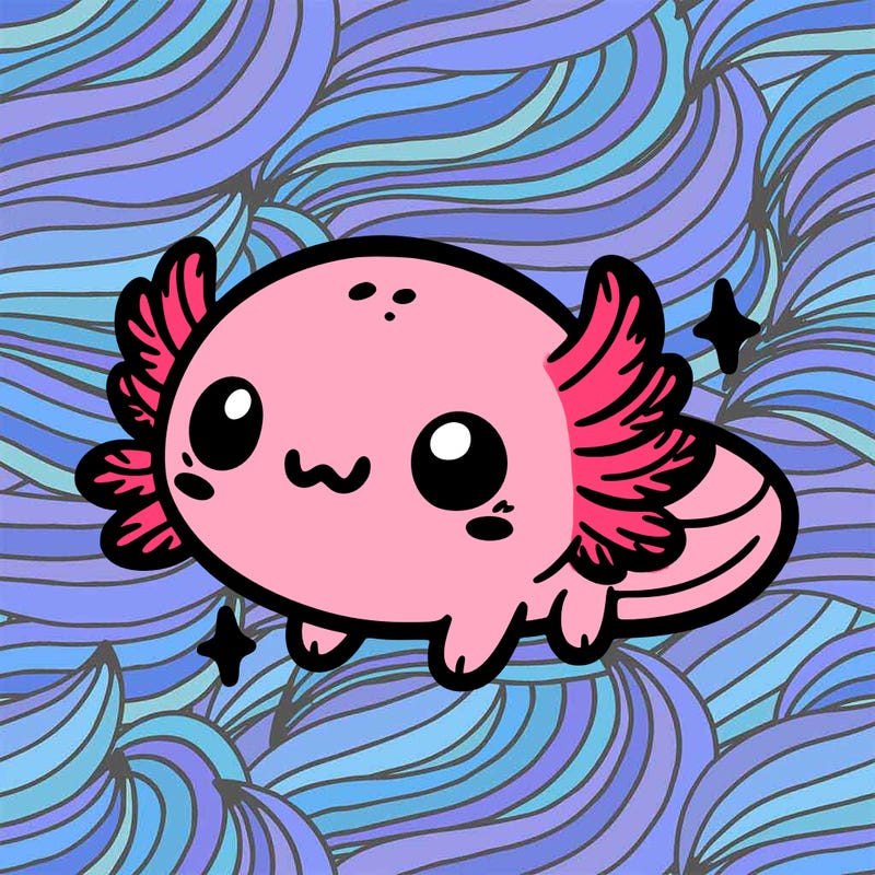 cute easy baby axolotl