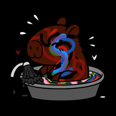 capybara taking a bath