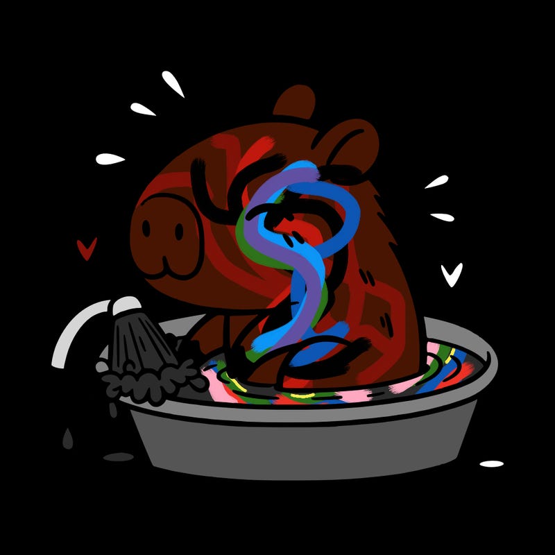 capybara taking a bath