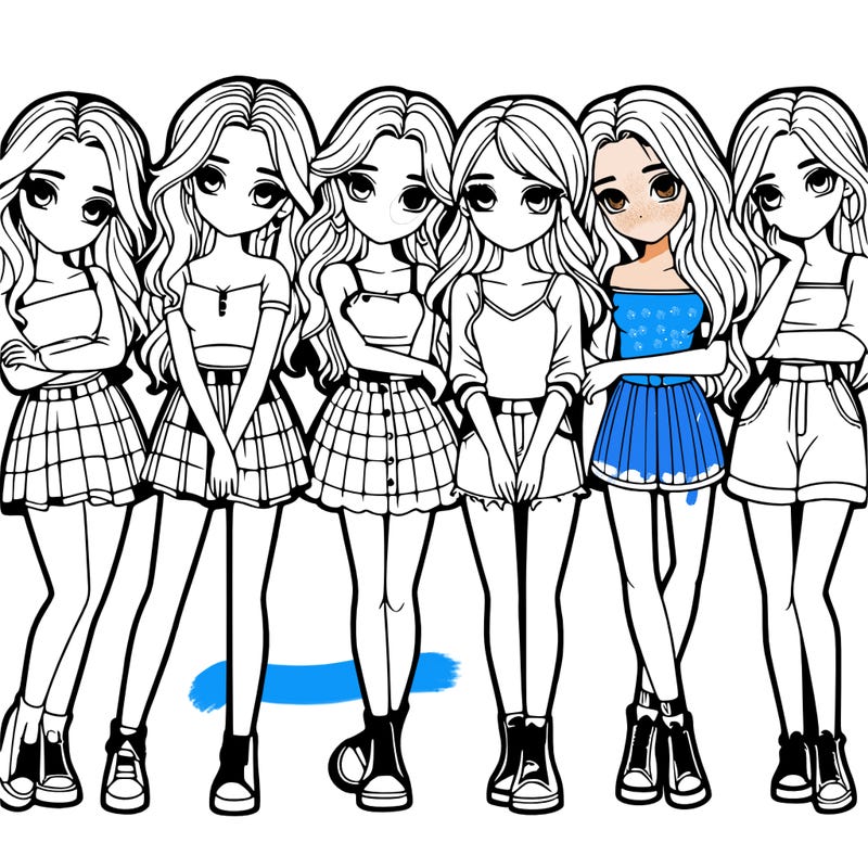 a group of girls realistic